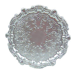 ISL0433 Round Silver Tray by Island Crafts