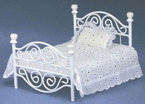 CLA00298 White Brass Bed by Classics