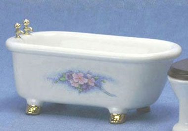 CLA01212 White Bathtub with Flower Decal by Classics