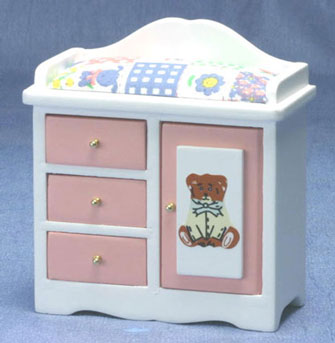 CLA10395 White/Pink Changing Table by Classics