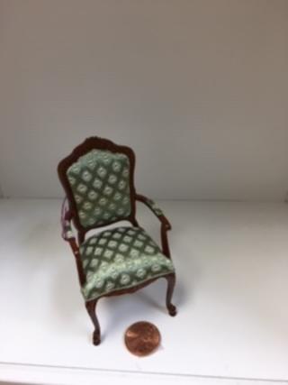 1915 Bespaq green diamond print arm chair WN