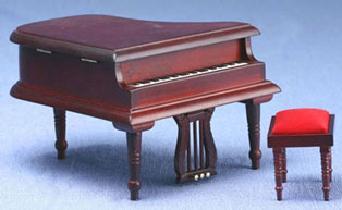 CLA91407 Mahogany Baby Grand Piano with Bench by Classics