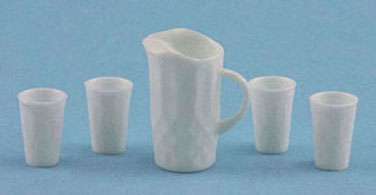 CB88W - Pitcher with 4 Glasses, White