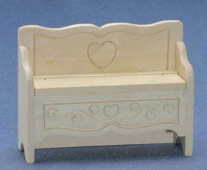 CLA08692 Carved Storage Bench Unfinished by Classics