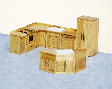 T4260 Oak Kitchen Set