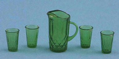 CB88EG - Pitcher with 4 Glasses, Emerald Green