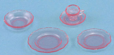 CB132P - Depression Dish Set, 5Pc Pink