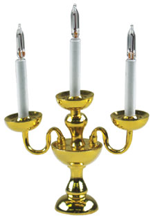 HW2769 3 Branch Brass Candelabra by Houseworks 