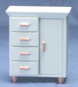 CLA10392 White/Pink Chest of Drawers by Classics