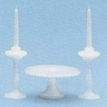 CB2207 - M-70W Cake Plt/Candlestks Minikit, White