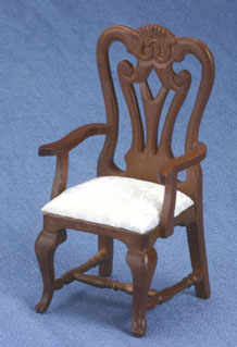 CLA10782 Walnut Carved Arm Chair by Classics