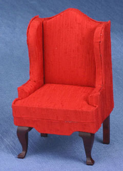 CLA10705 Red Queen Anne Wing Chair by Classics