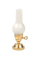 HWH2026 1/2 inch scale Wht. Chimney Hurricane Lamp by Houseworks